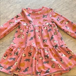Boden Pink Cat Print Dress